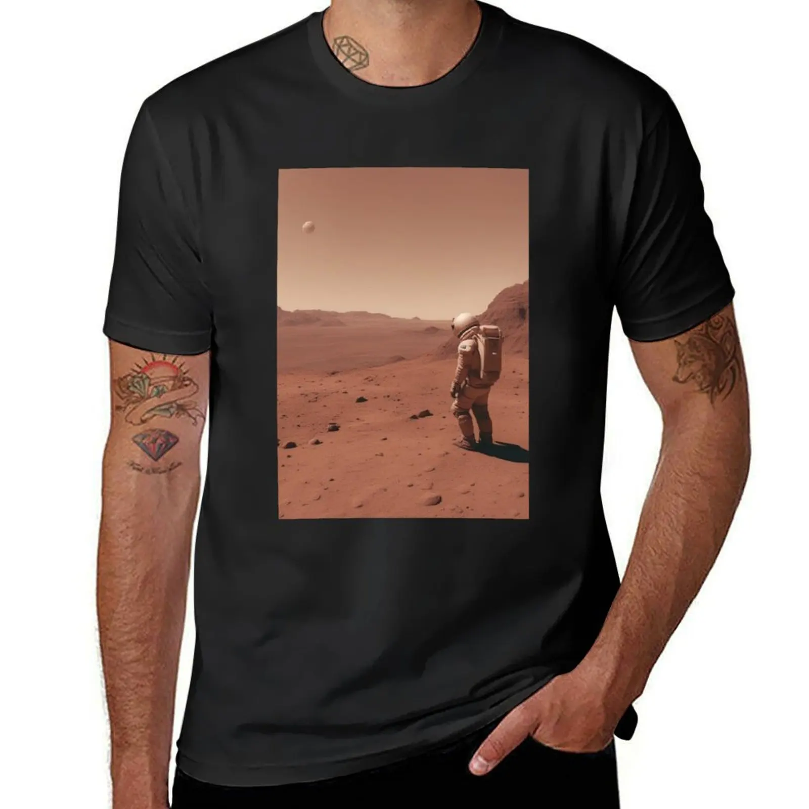 Pioneering the Red Planet Frontier T-Shirt sports fans Blouse anime clothes sweat mens graphic t-shirts anime