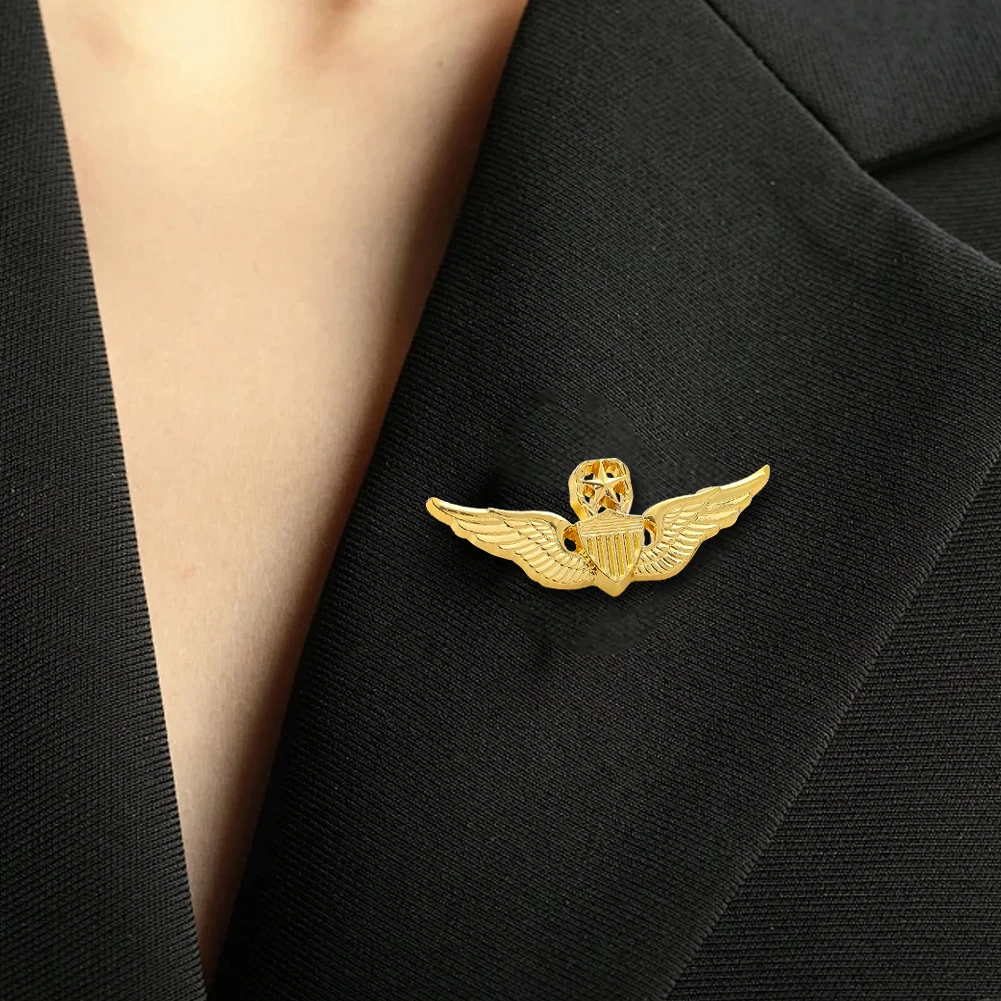 US Wing Aviator Pins Brooch Air Force Senior Pilot Military Emblem Badge Metal Lapel Pin DIY Cosplay Hat Jewelry Decor Souvenir