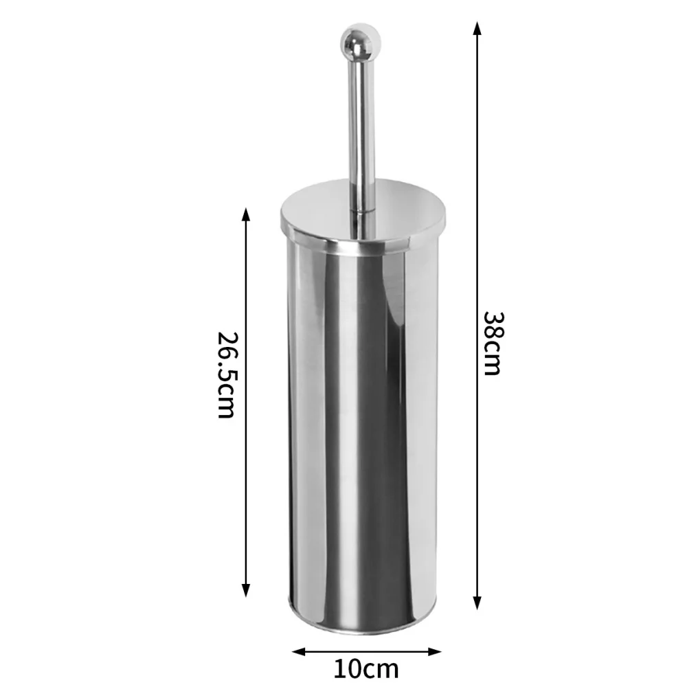 Minimalist Stainless Steel Toilet Bowl Scrubber With Holder Bathroom Deep Cleaning Tool Long Reach Bristle Brush Accessory