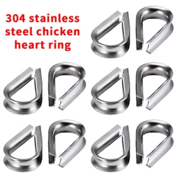 304 Stainless Steel Thimbles Clamp Chicken Heart Ring Protective Sleeve Fixing accessories Cable Wire Rope bushing Clips