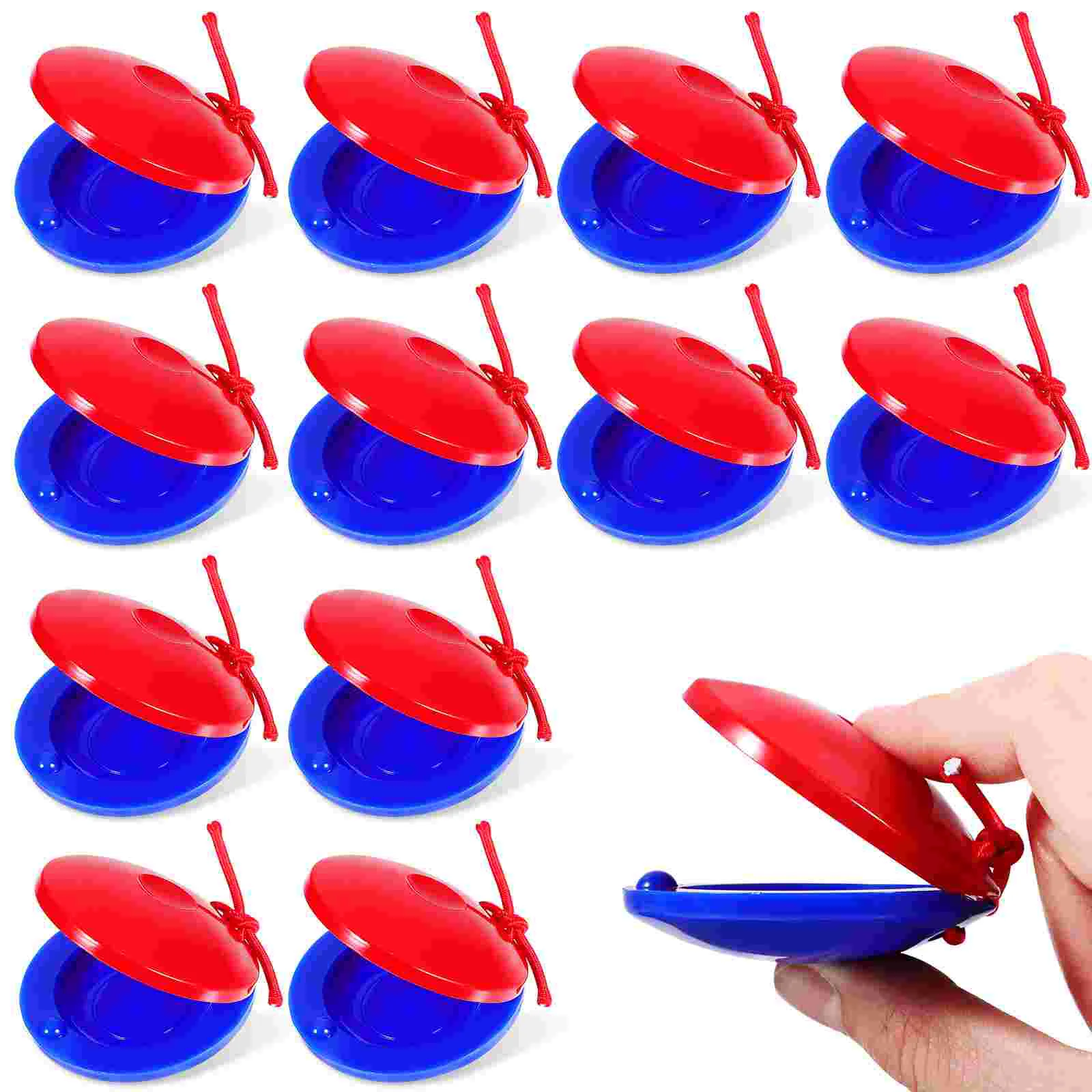 12 Pcs Mini Toy Finger Castanets Rhythm Toys Musical Instruments Kids Plastic Child