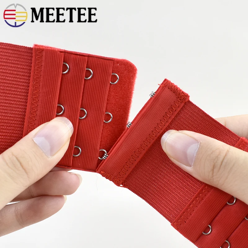 10Pc Bra Strap 3 Row Underwear Adjust Clasp Bras Hook Eye Tape Corset Extension Ribbon Band DIY Sewing Accessories view 2
