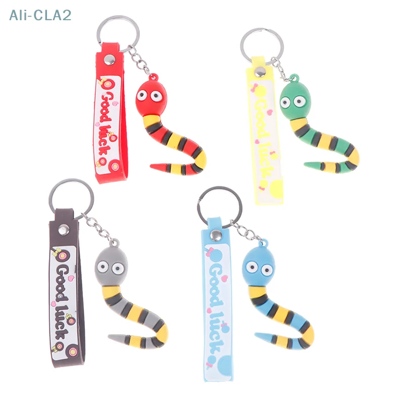 Creative Cartoon Snake Pendant Keychain For Women Men Cute Zodiac Snake Year Lucky Charms Backpack Car Ornament Key Ring