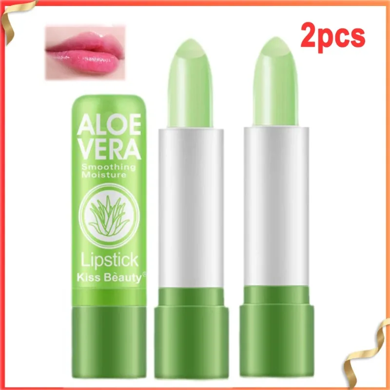 

Aloe Vera Color-Changing Lipstick Long-Lasting, Moisturizing, Temperature-Activated Lip Balm, Fade-Resistant Nourishing Lip Care