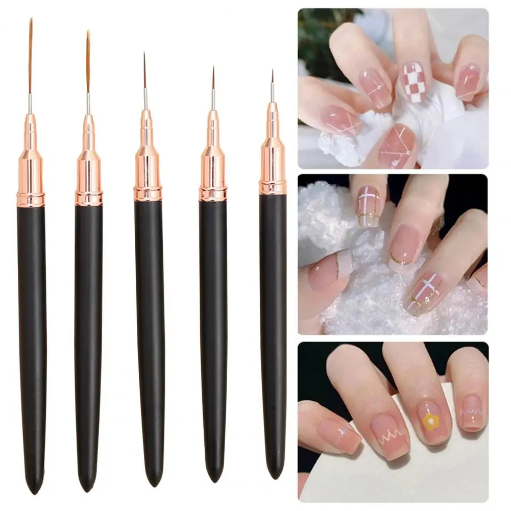 Nail Art Pens Tube Nail Art Brush 5-piece Nail Art Pen Set for Creating Beautiful Designs Sturdy Brushes for Fine Line Drawing