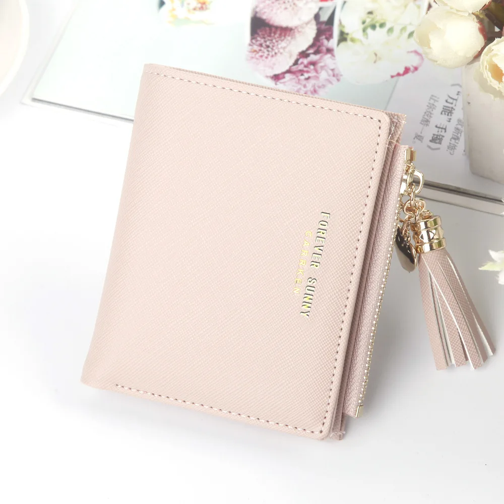 Fashion PU Short Wallet Mini Ladies Wallet Ultra-thin Small Wallet Women Zipper Coin Purse Korean Wallet