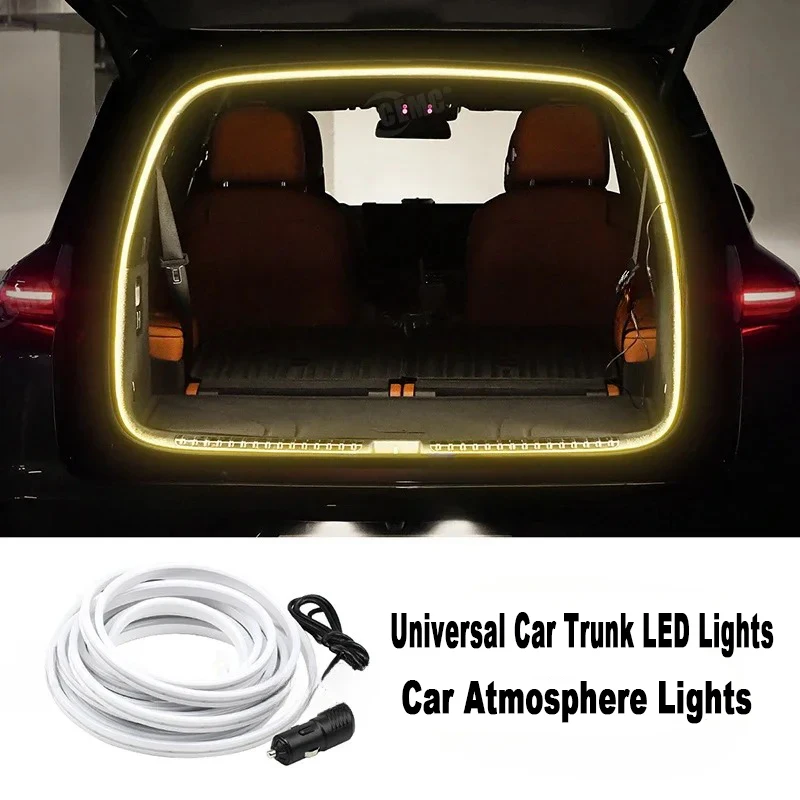 Universal Car Trunk LED Lights Car Atmosphere Lights Induction Tailgate Lighting Waterproof Silicone Decorative Lights for Tesla