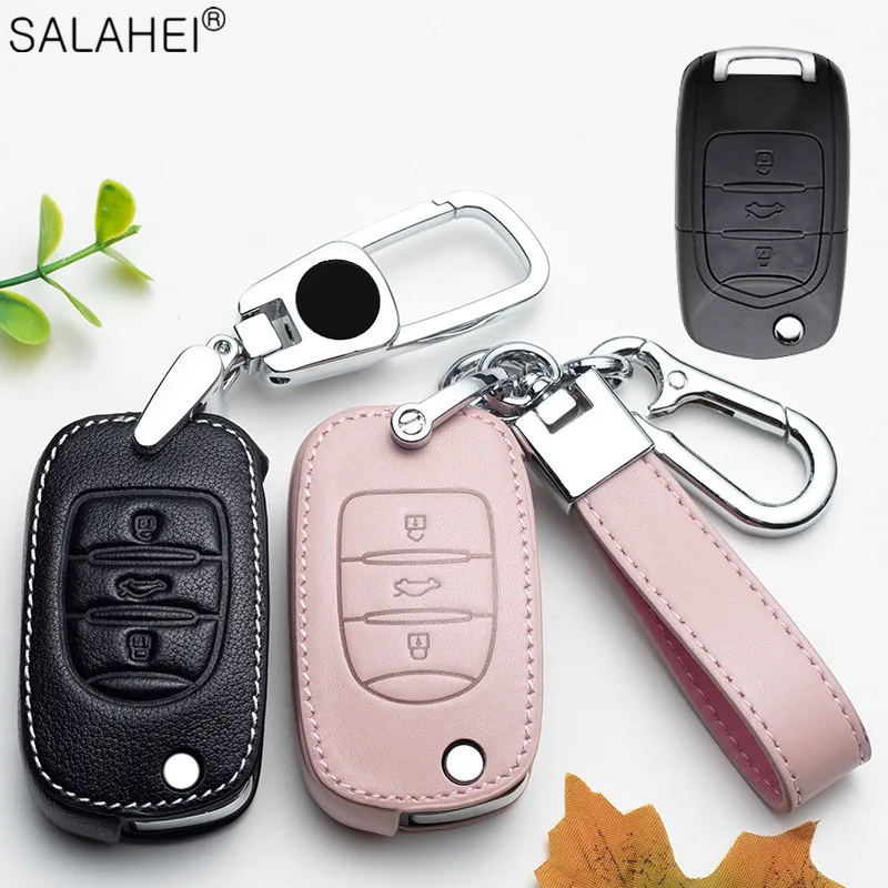 

Leather Car Key Case Cover Shell For Baojun 560 Rs-5 530 630 310 E100 310W 510 730 360 Holder Fob Keychain Interior Accessories