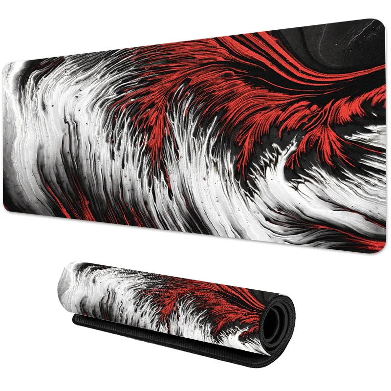 

Red-Black-White Swirl Art Mouse Pad: Dynamic Flow Creates a Striking Visual Feast, Elevating Your Desk with Bold Artistry