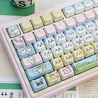 132 Keys MAO Profile Cute Cat PBT Keycaps Customs Dye Sub Key caps for 61/87/104 Cherry MX Switch Gaming Mechanical Keyboard