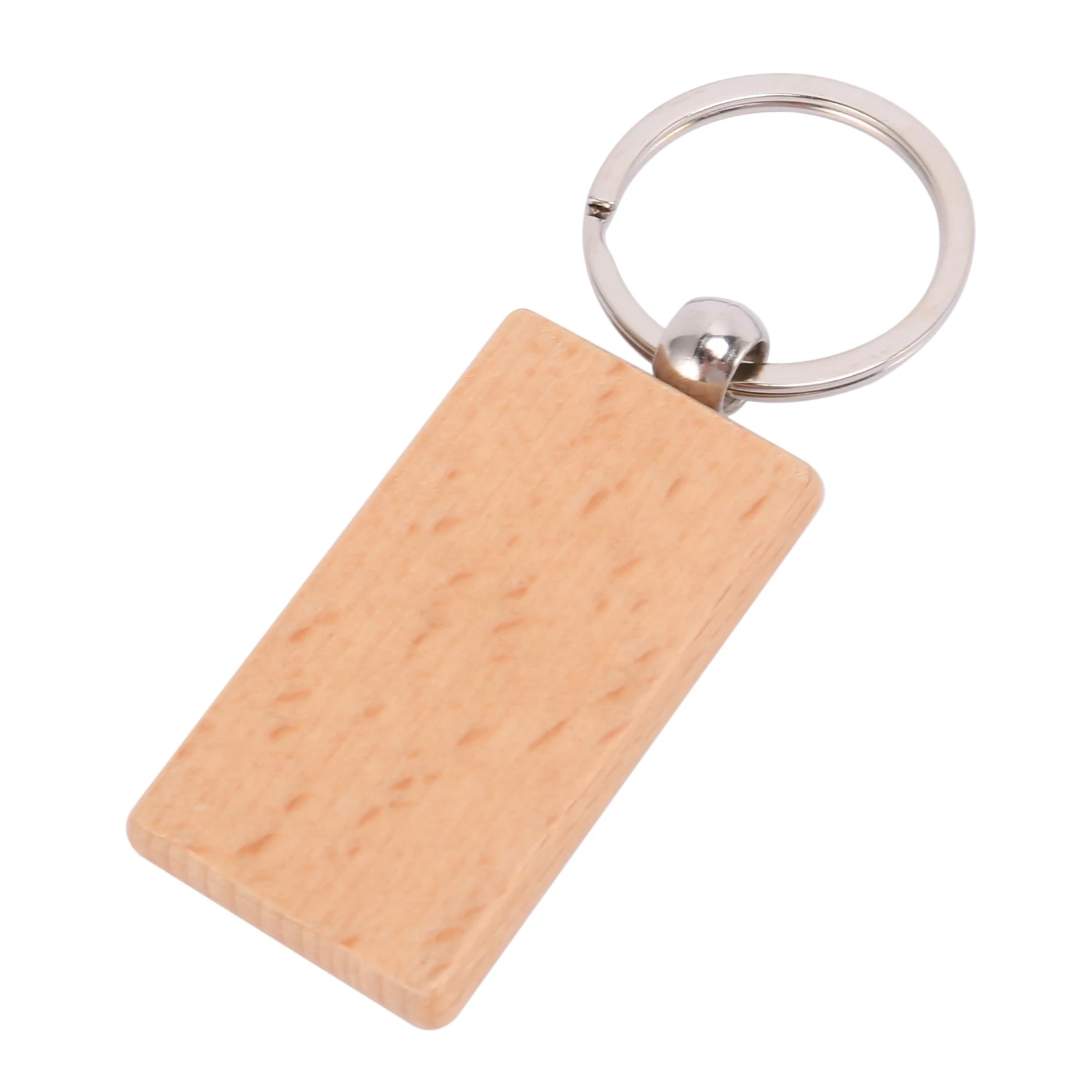 

WFF 60Pcs Blank Rectangle Wooden Key Chain Diy Wood Keychains Key Tags Can Engrave Diy Gifts