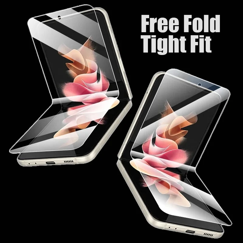 4 piezas Película de hidrogel interior para Samsung Galaxy Z Flip 5 4 3 Protector de pantalla TPU 2