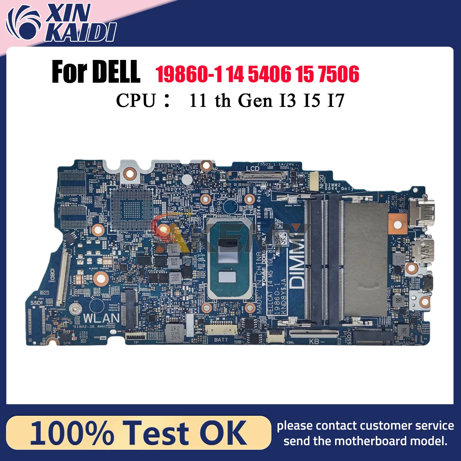

For Dell Inspiron 14 7506 7306 5406 7706 2-in-1 Laptop Motherboard 19860-1 with i5 i7 CPU CN-0FW6F0 0VMRNH 100% Tested OK