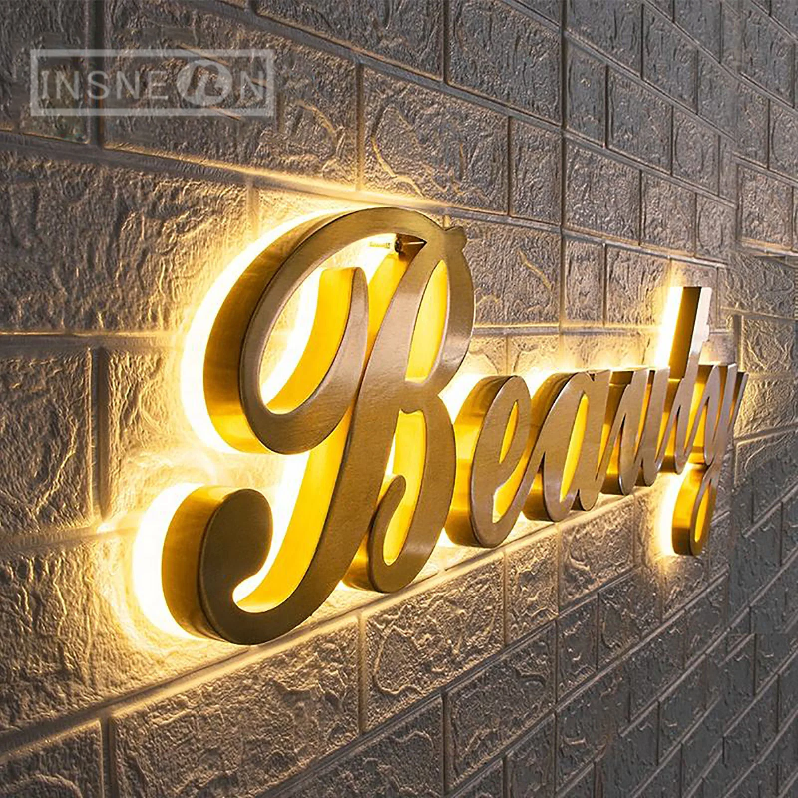 Imagem -03 - Led Metal Luminosa Carta Número da Placa 3d Cabeça Noite Luz Sinal Publicidade Interior e Exterior Logotipo Impermeável Personalizado