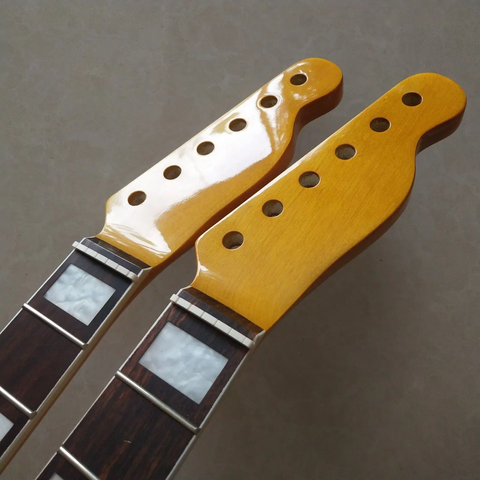 

2pcs Maple Guitar Neck 21 Fret 25.5" Rosewood Fretboard Block Inlay Yellow Necks