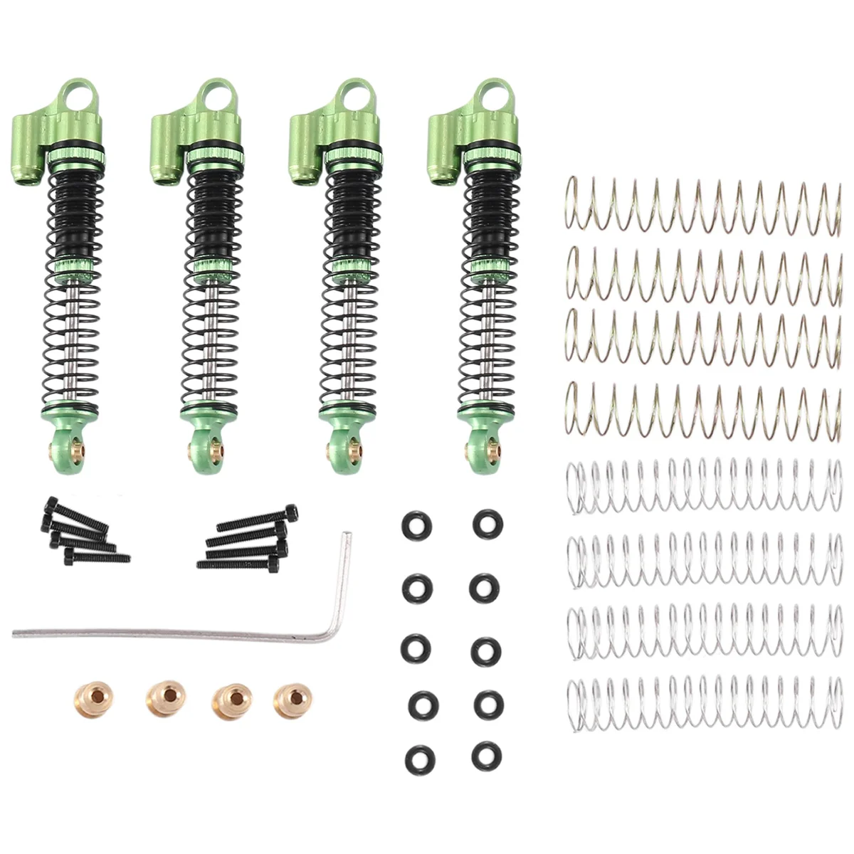 4 szt. 53 mm metalowy amortyzator oleju do Axial SCX24 AX24 1/24 gąsienica RC części zamienne do samochodów, zielony