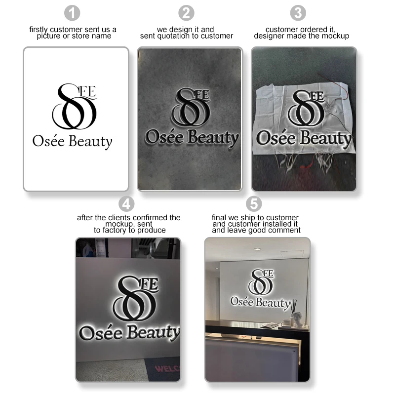 Led الخلفية رسائل معدنية Sign3D Led قناة رسالة تسجيل علامات الأعمال شعار واجهة المتجر في الهواء الطلق لافتات الفولاذ دروبشيبينغ