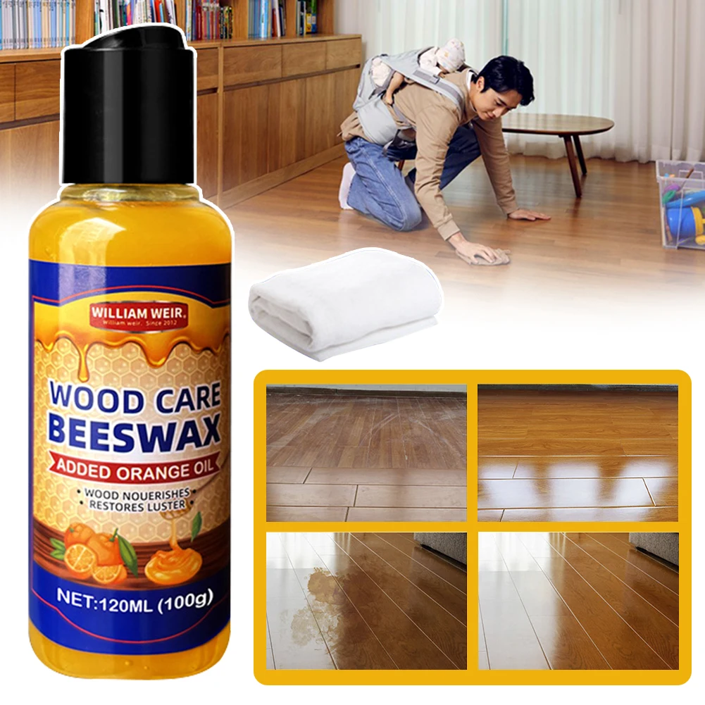 120ml Natural Beeswax Micro-MolecularizedMultipurpose Wood Care Wax Furniture Floor Maintenance Cleaning Polished Wax