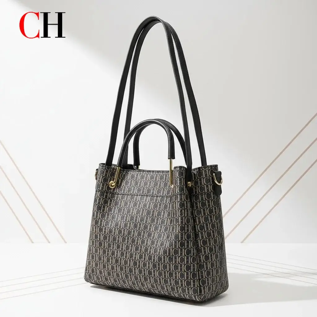 

CH Luxury Brand Monogram Tote Bag Stylish Versatile Large Capacity Women's Shoulder Handbag Elegant Essential