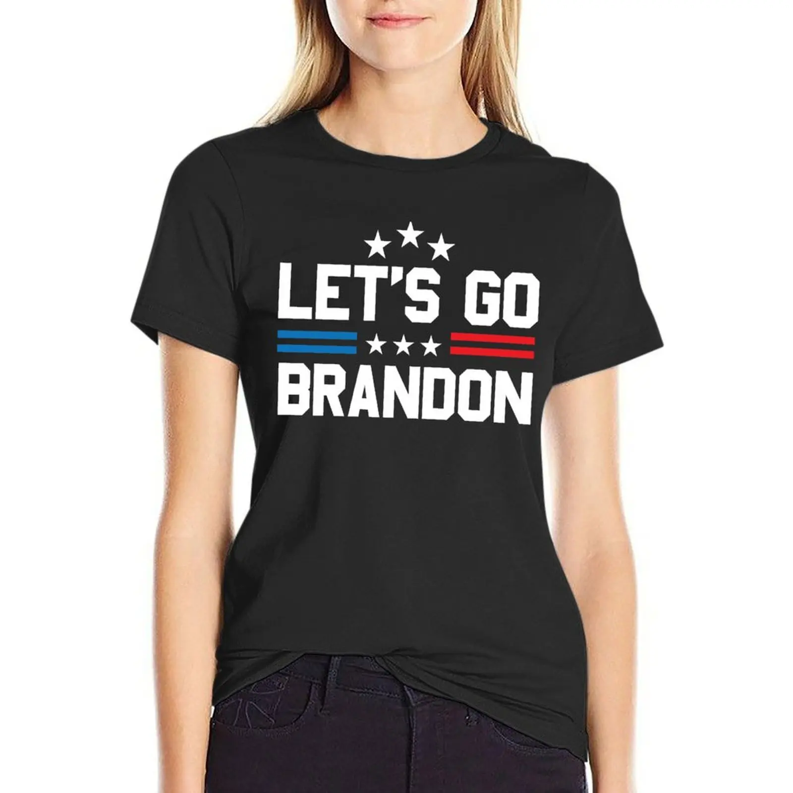 Let's Go Brandon Conservative US Flag T-Shirt Aesthetic clothing anime clothes aesthetic clothes cat shirts for Women