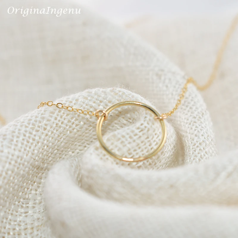 Gold Circle Necklace Handmade Jewelry Gold Filled Choker Pendants Collier Femme Kolye Collares Women Necklaces Boho Jewelry