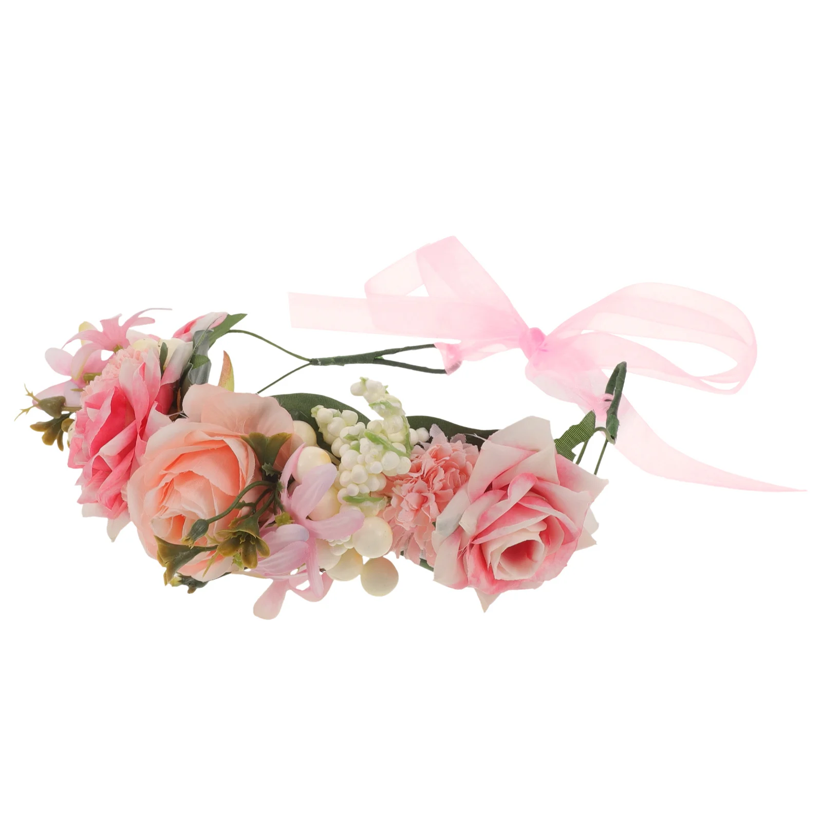 

Simulated Flower Hair Wreath Floral Crown Polyester Iron Wire Headband Festival Wedding Beach Party Hair Accessory for Women
