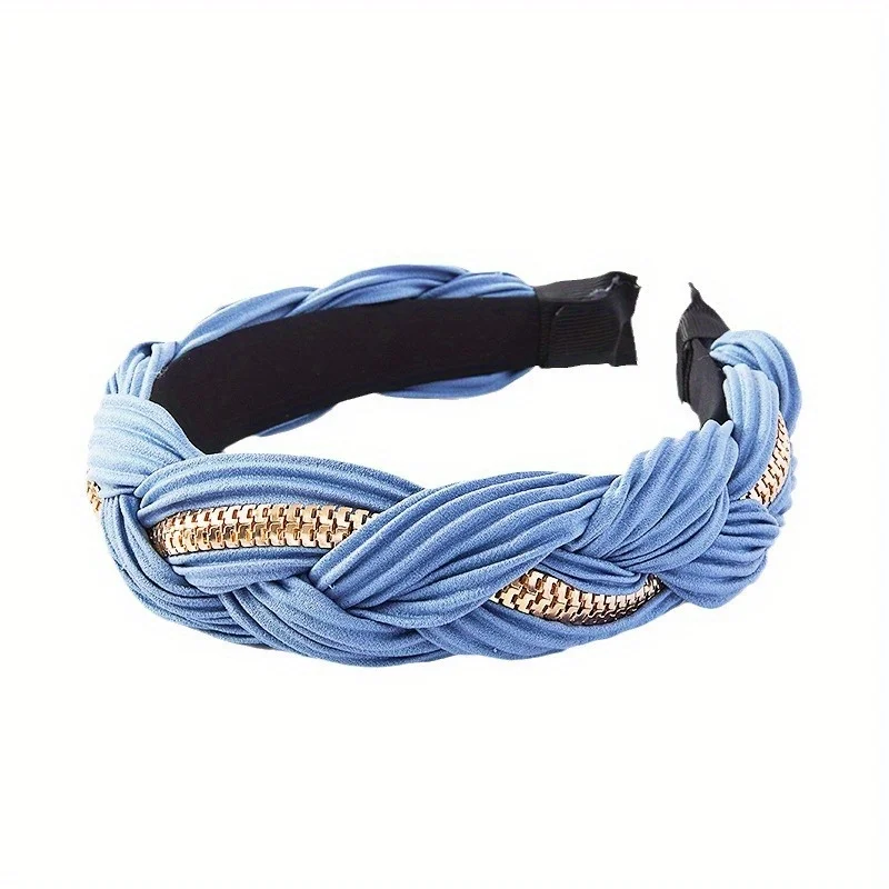 

Broad Crinkle Cloth Headband for Women with Multi-Layer Cross Knot Stylish Braided Hair Accessory Suitable for Wholesale Retail