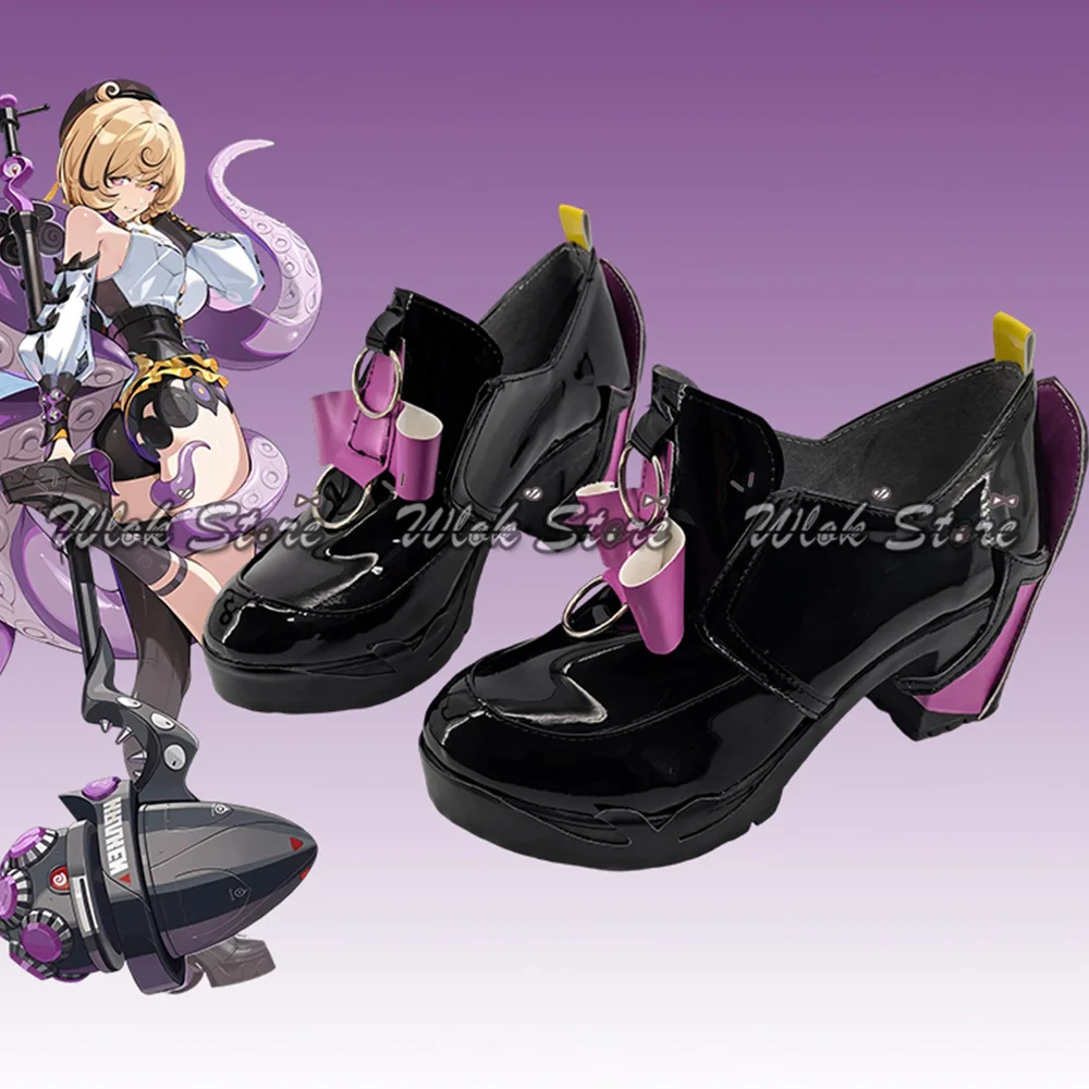 Zenless Zone Zero Yidhari Murphy Buty do Cosplayu Personalizowane Czarno-Fioletowe Buty Męskie Damskie na Halloween Karnawał Buty do Odgrywania Ról