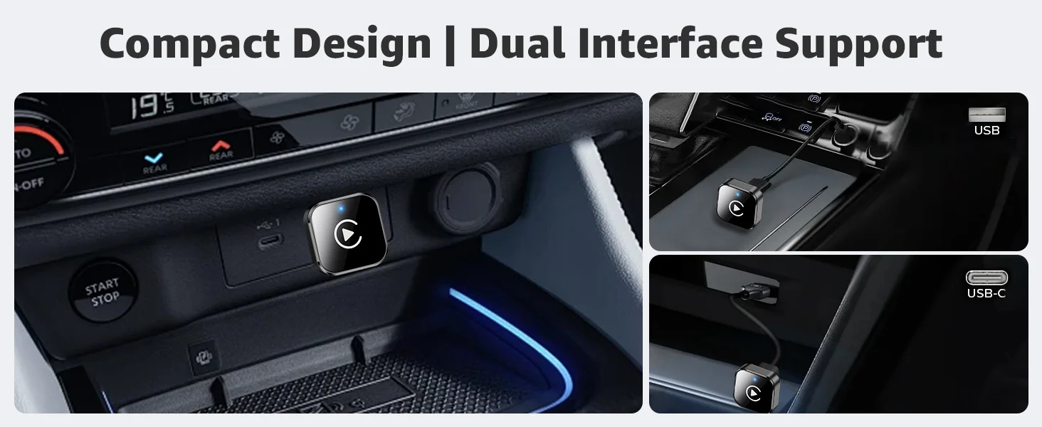 Kabelloser CarPlay- & Android Auto-Adapter, Plug & Play CarPlay-Dongle, Konvertiert Kabelgebunden zu Kabellos, Schnelle Auto-Verbindung, Keine Verzögerung – Detail 5