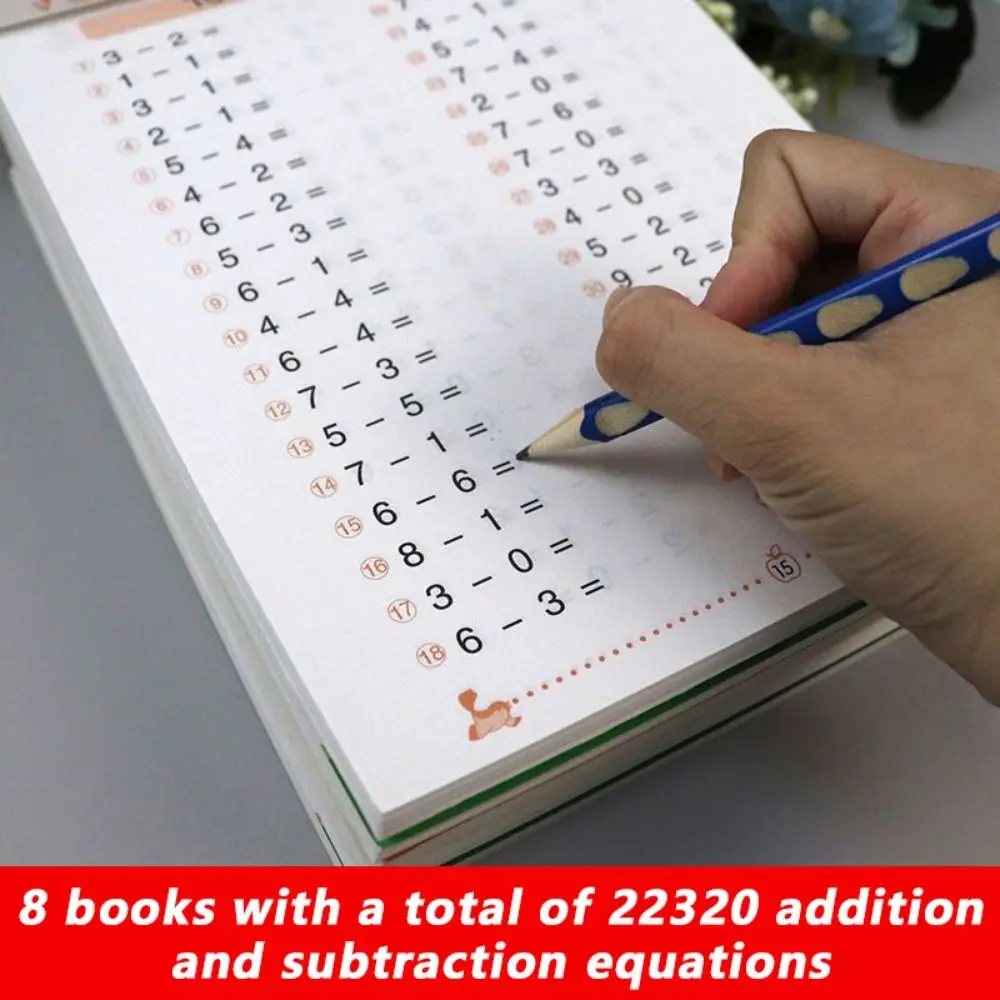 Addition Subtraction Math Operation Problems Book 64Pages Handwritten Learning Mathematics Workbook Horizontal Vertical