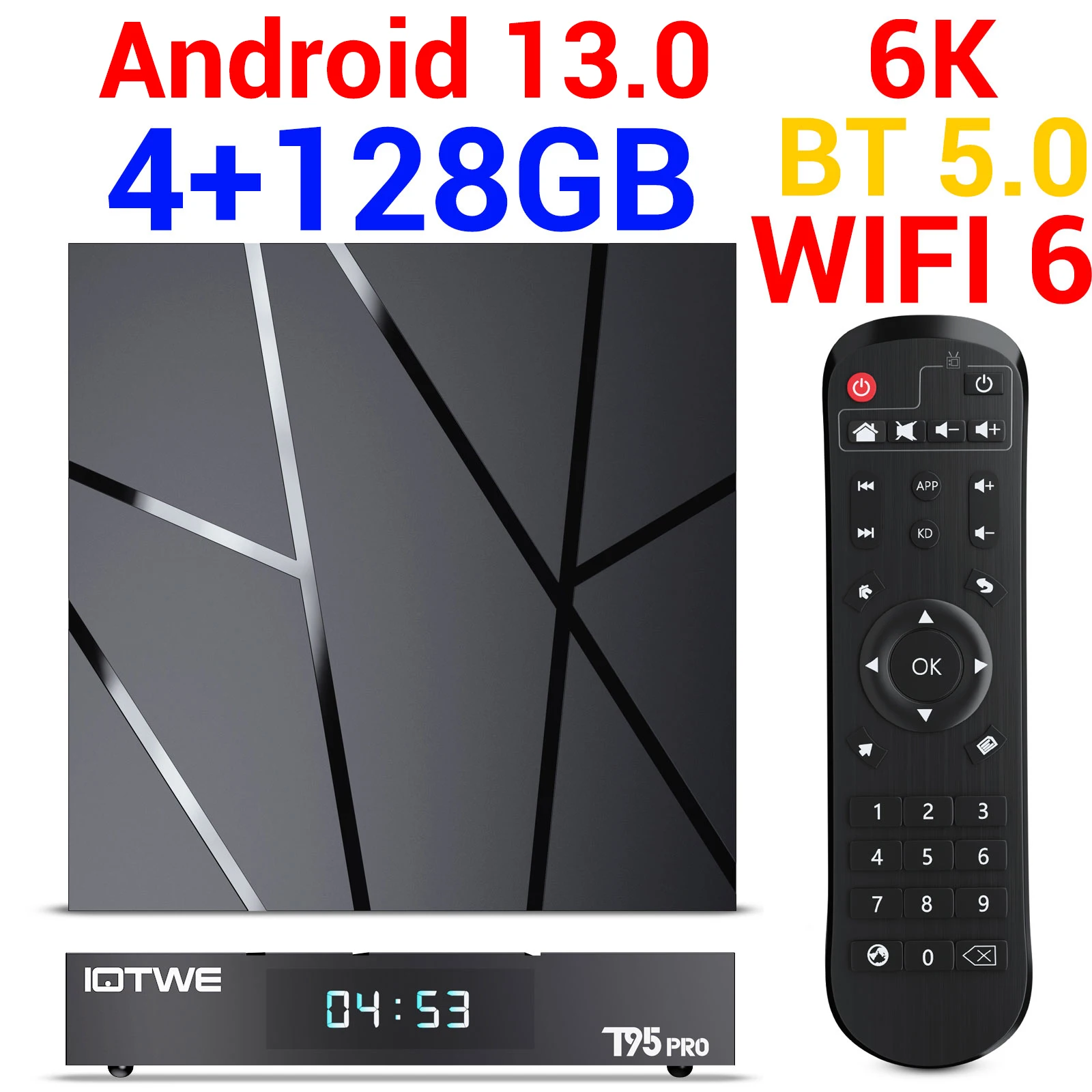 XGODY T95 Android TV Box مع Netflix 6K Ultra HD Google معتمد Dolby Vision HDR10+ 4GB 128GB WiFi6 جهاز الوسائط المتدفقة