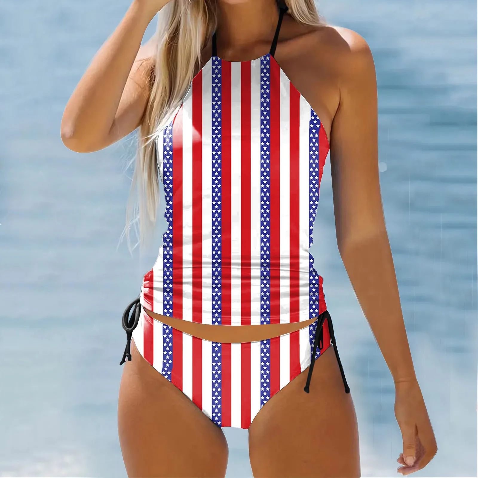 Independent Day Swimsuit Women Star Print Fourth Of July Two-Piece Swimwear Summer Swimming Suit For Women Monokini Bathing Suit