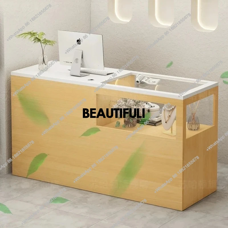 

Glamour Salon Reception Desk Bar Counter Simple Luxury Unique Classic Professional Commercial Mostrador Commercial Furniture