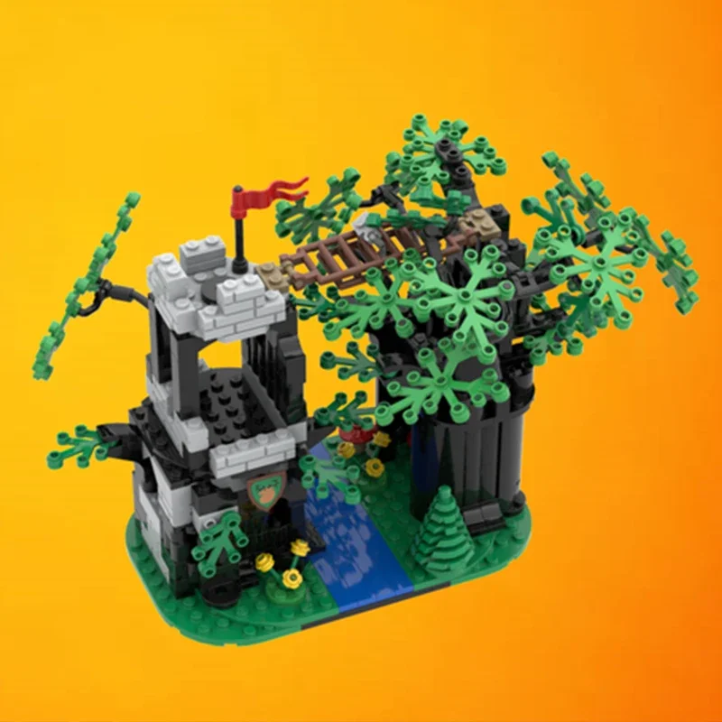 HTmoc MOC Mini maisons d'arbres maison de forêt bloc de construction ensemble maison d'arbres modèle éducatif brique jouets pour enfants cadeau d'anniversaire