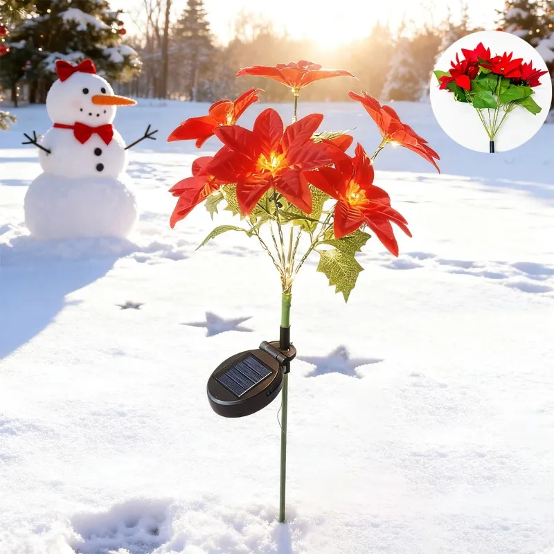 Simulated Flower Solar Light Magenta Landscape Decoration Balcony Garden Lighting LED Outdoor Courtyard Party Decoration Light image 4