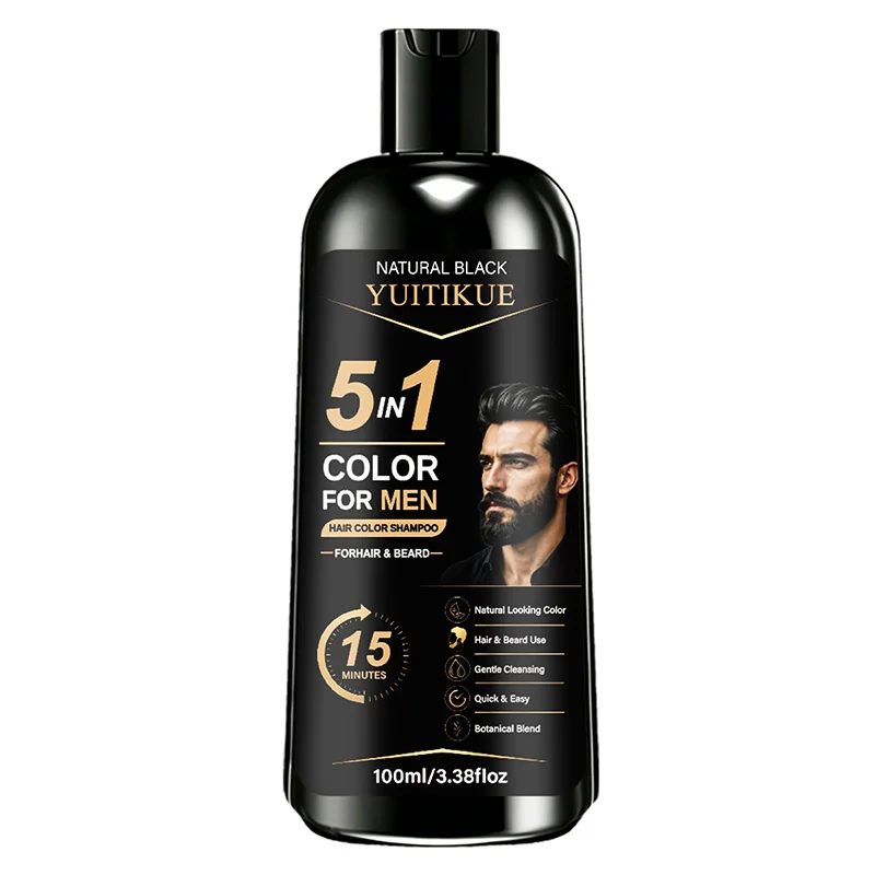 Men's Botanical Beard Gray Dye Shampoo, 100ml