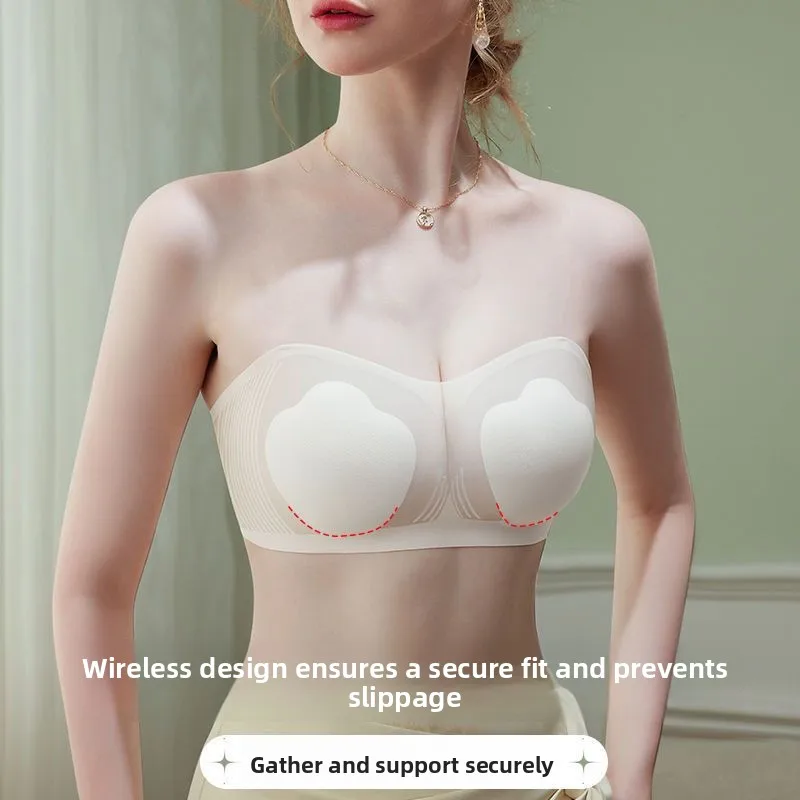 

Бюстгальтер-минимайзер без бретелек для большого бюста — ультратонкий бюстгальтер пуш-ап без косточек, противоскользящий бюстгальтер с полным покрытием и поддержкой Uplift