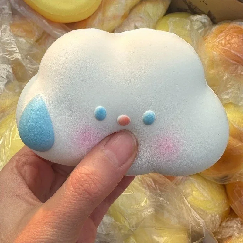Soft Squishy Bread Fidget Toy Milky White Decompression Stress Anti Simulated Cloud Squeeze Toy Gift for Adults