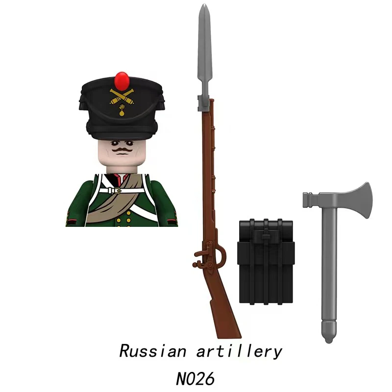 영국 군인 나폴레옹 전쟁 피규어 빌딩 블록, 육군 중세 소드 건, 군사 무기 액세서리, 벽돌 장난감