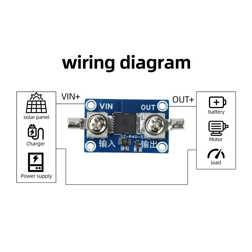 40A 65A 100A Ideal Diode Module No-Ground Anti-Backfeed Protection Anti-Reverse Diode No Voltage Limit Anti-Reverse Current