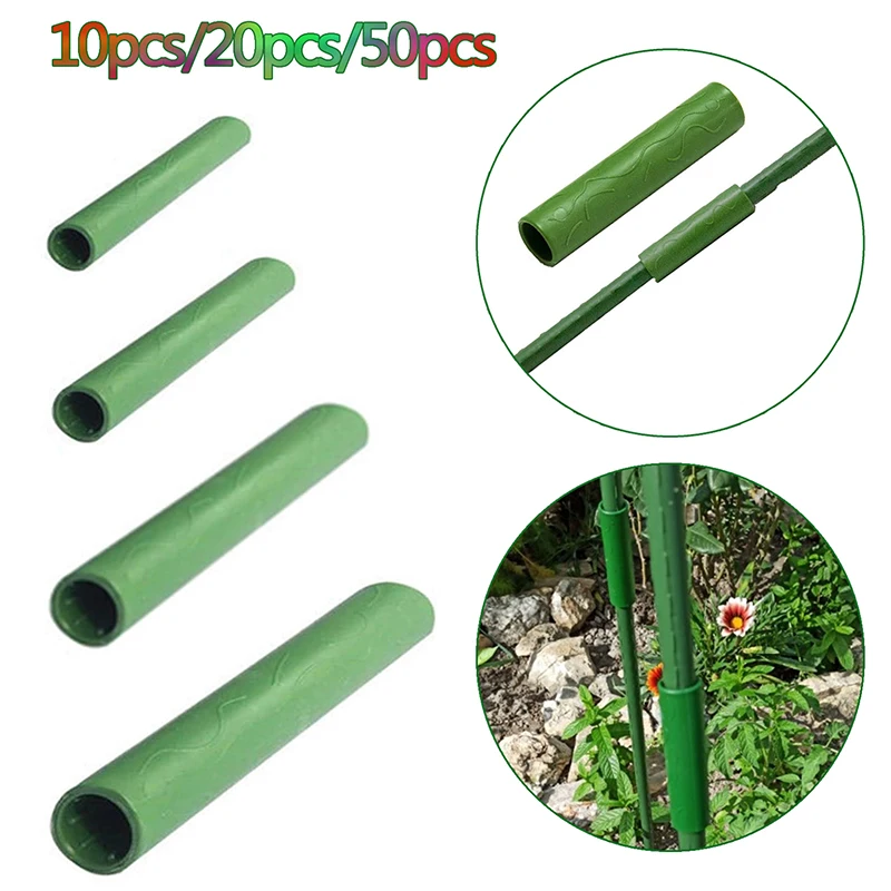 10/20/50pcs Plant Support Connectors Vines Climbing Plant Connecting Pipes 8/11/16/20mm Garden Stakes Grafting Stick Connectors