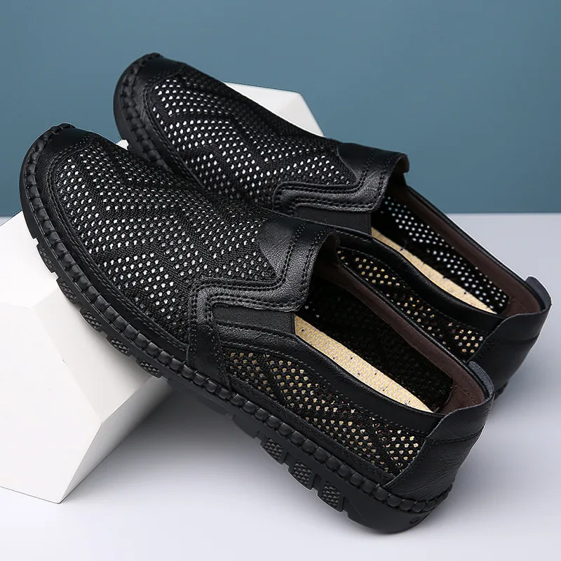 

Summer Thin Casual Mesh Shoes with Soft Soles, Anti Slip and Breathable, Single Pedal Dad Shoes, Hiking and Mountaineering