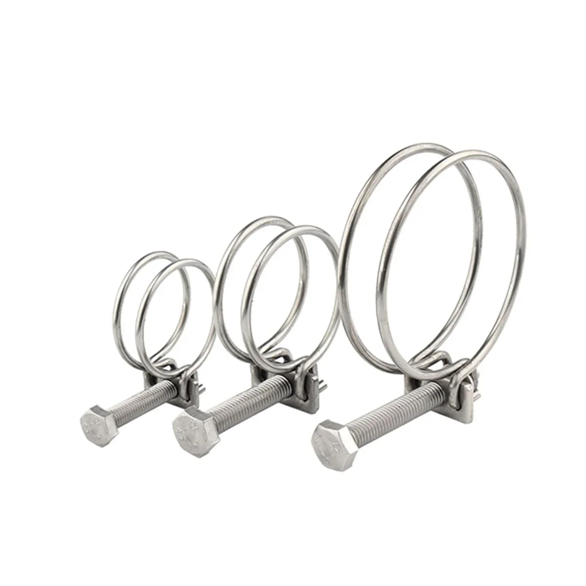 Collier de serrage double en fil d'acier inoxydable 304