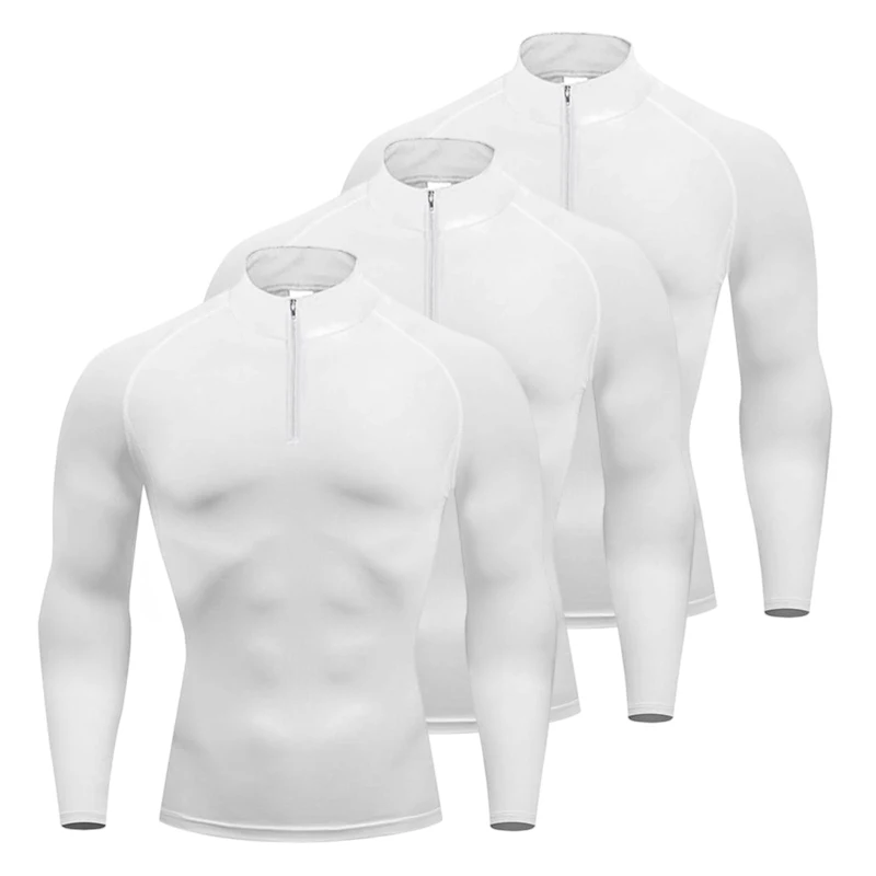 

3 Pcs Compression Shirts Mens Running Long Sleeve T-shirts Gym Clothing Autumn Tight Fitness Polo Shirt Quick Dry Muscle T Shirt