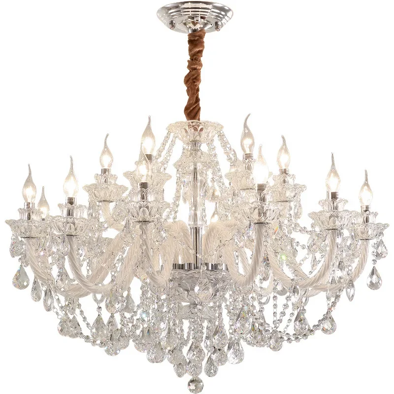 French luxury chandelier LED lamps villa living room dining room bedroom crystal chandeliers room decor lampara colgante techo