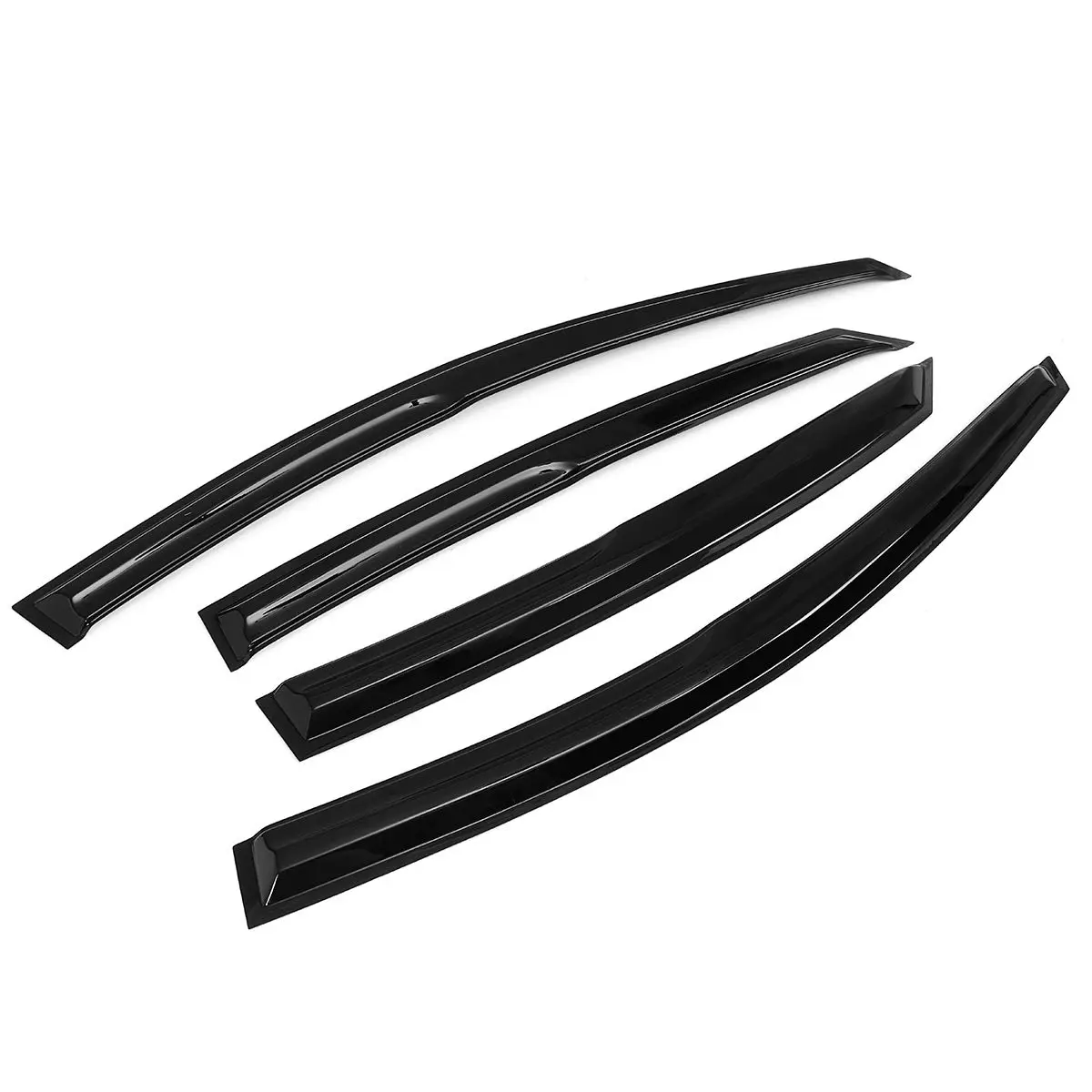 Black Car Side Window Wind Deflectors Tinted Window Visors Sun Rain Guard Vent Deflectors Cover For Kia Rio 4 Sedan 2017-2020