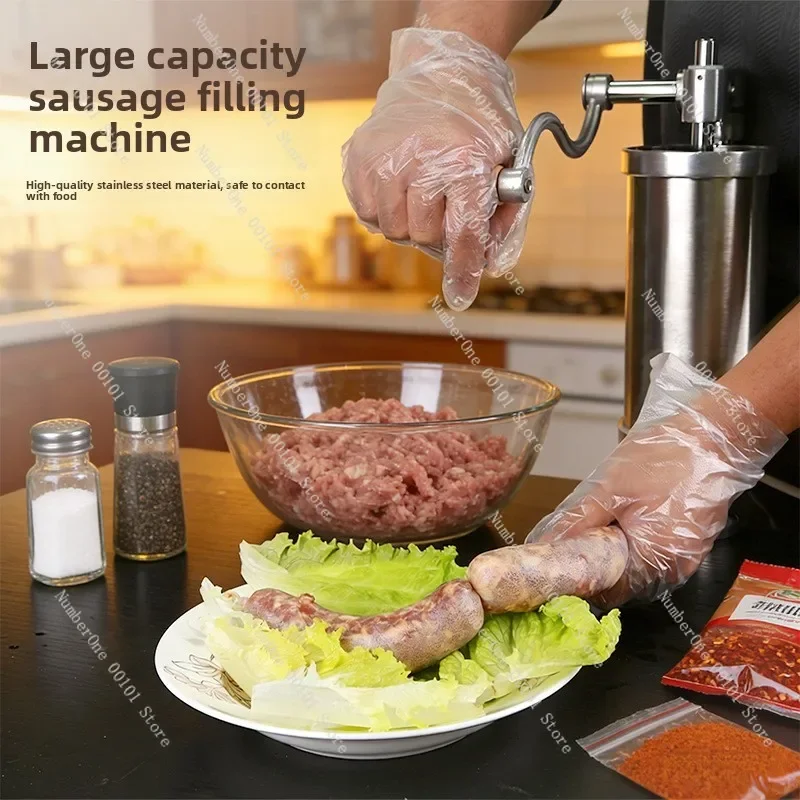 Vertical manual sausage filling machine, stainless steel material, self-made enema is a must for home use