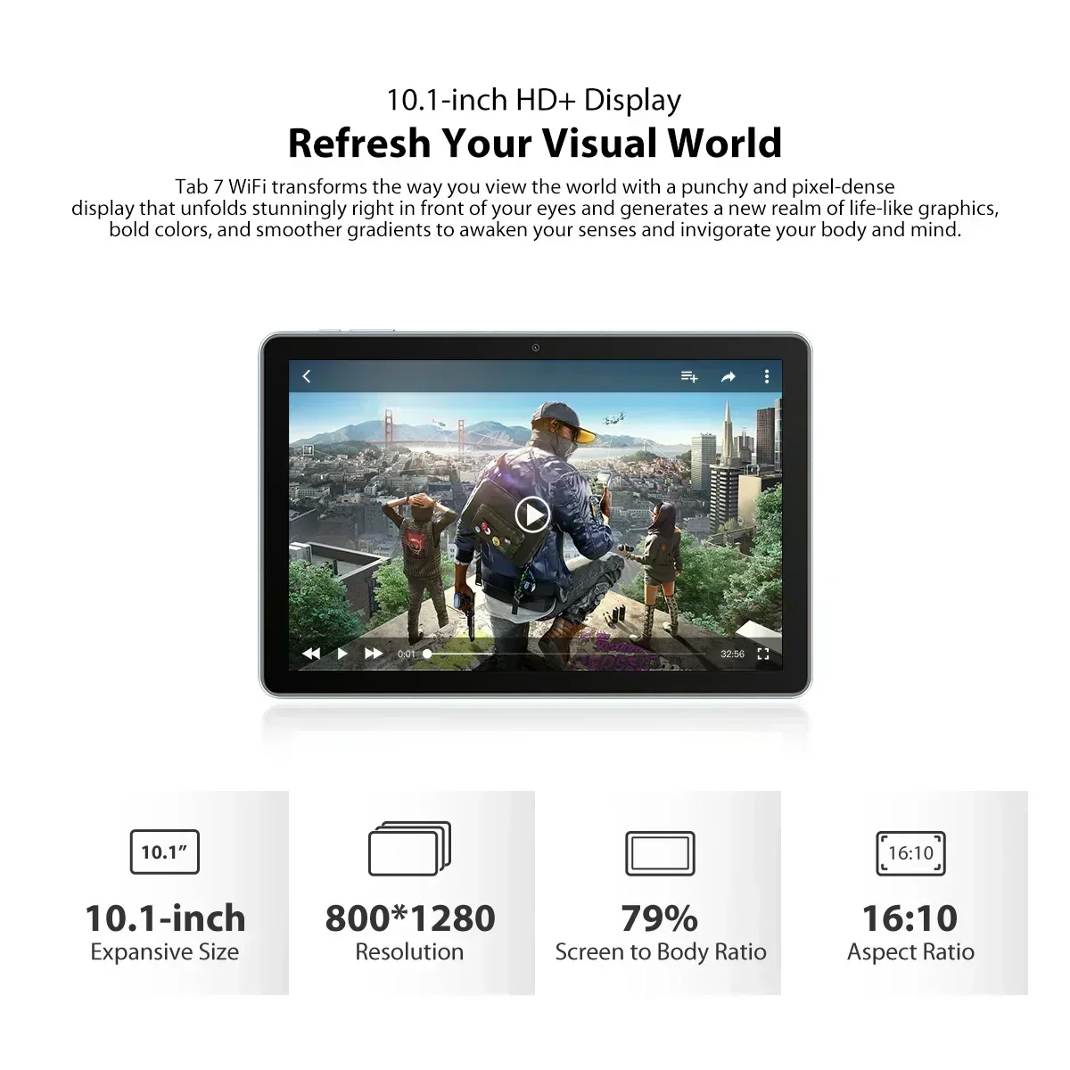 Blackview-Tablet 7 HD,wifi,10.1インチ,5GB, 3 2拡張RAM, 64GB ROM, 6580mAhバッテリー,Android 12