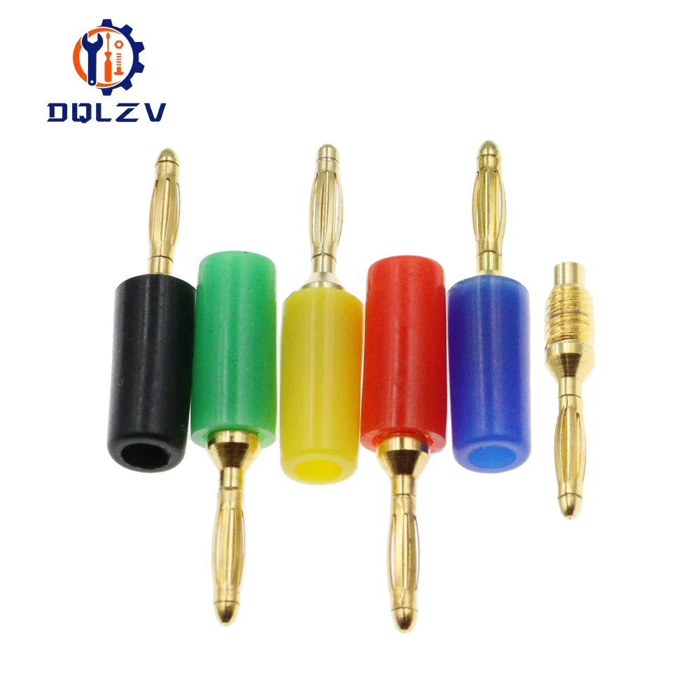 Audio Speaker Screw Banana Gold Plate Plugs Connectors Mini 2MM Banana Plug For Banana Socket