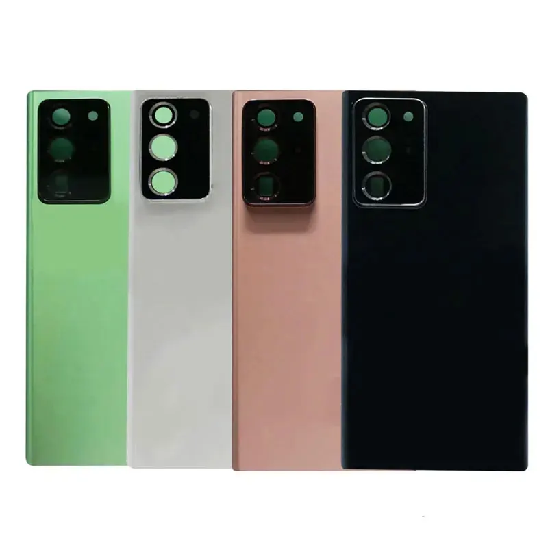 Pour Samsung Galaxy Note 20 Ultra Note20Ultra couvercle de batterie arrière panneau de verre couvercle de boîtier arrière étui de remplacement avec objectif d'appareil photo